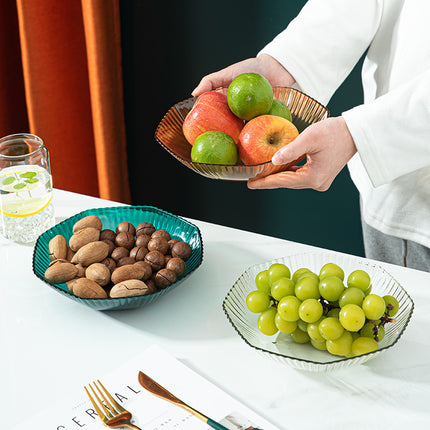 Plato de Frutas de Cristal-Bol de Cristal para Alimentos-Bol Sobremesa para Alimentos Decorativos