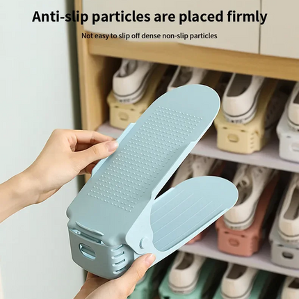 6PCS Ultra-high Quality Adjustable Shoe Rack Organizer Shoe Slot Space Saver Double-layer Shoe Rack Organization Shoes Storage