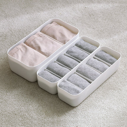 Grid Socks Storage Box Plastic Underwear Panties Storage Box Desktop Drawer Organizer Box Can Be Stacked