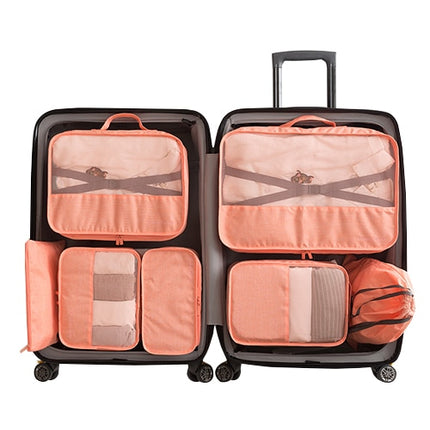 Sistema de Bolsa de Viaje Impermeable Duradero 7 Piezas Un Set de Cubos de Empaque Unisex Clasificación de Ropa Gran Capacidad de Bolsa Ordenada