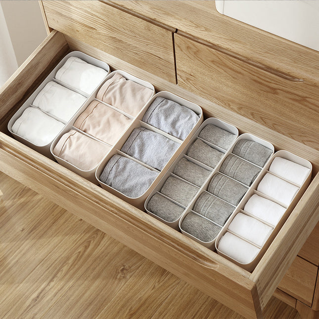 Grid Socks Storage Box Plastic Underwear Panties Storage Box Desktop Drawer Organizer Box Can Be Stacked