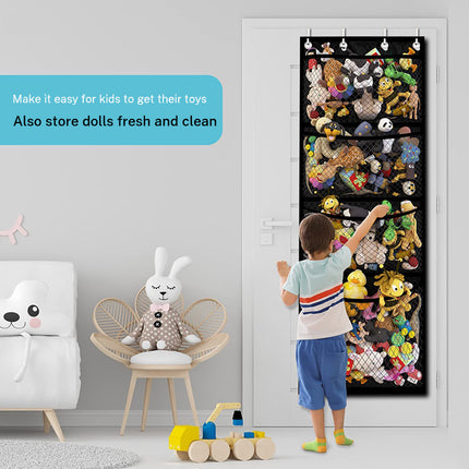 Malla colgante de pared para almacenamiento, bolsa de malla grande de 4 módulos para clasificación de juguetes