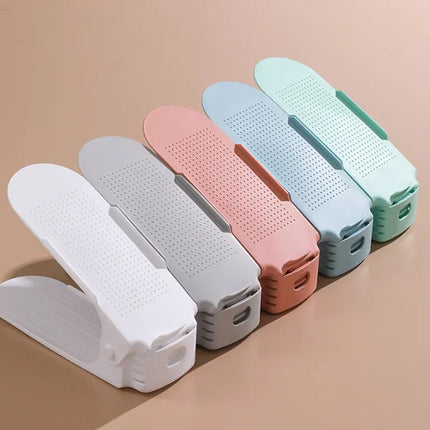 6PCS Ultra-high Quality Adjustable Shoe Rack Organizer Shoe Slot Space Saver Double-layer Shoe Rack Organization Shoes Storage