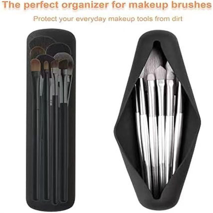 Silicone Makeup Brush Storage Bag Makeup Brush Protective Case Portable Beauty Makeup Tool Storage Box