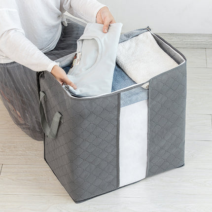 Household Visual Non Woven Clothing Storage Bag Large Capacity Quilt Pillow Clothes Packaging Bag Moving Luggage Bag