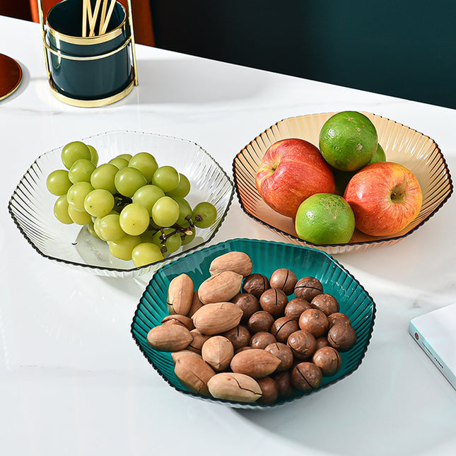 Plato de Frutas de Cristal-Bol de Cristal para Alimentos-Bol Sobremesa para Alimentos Decorativos