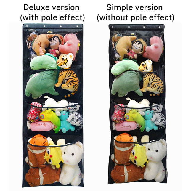 Malla colgante de pared para almacenamiento, bolsa de malla grande de 4 módulos para clasificación de juguetes