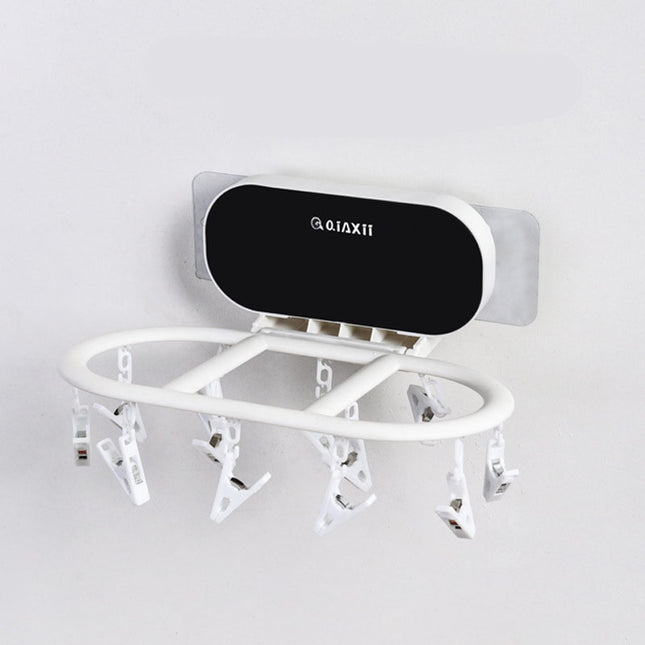 Multifunctional Drying Rack 24 Clip Folding Drying Rack Oval Underwear Socks Storage Artifact Household Wind-Resistant Clothes Rack