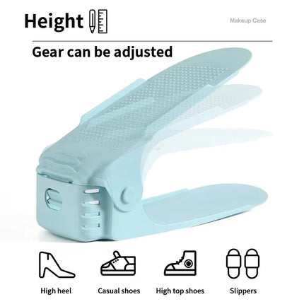 6PCS Ultra-high Quality Adjustable Shoe Rack Organizer Shoe Slot Space Saver Double-layer Shoe Rack Organization Shoes Storage