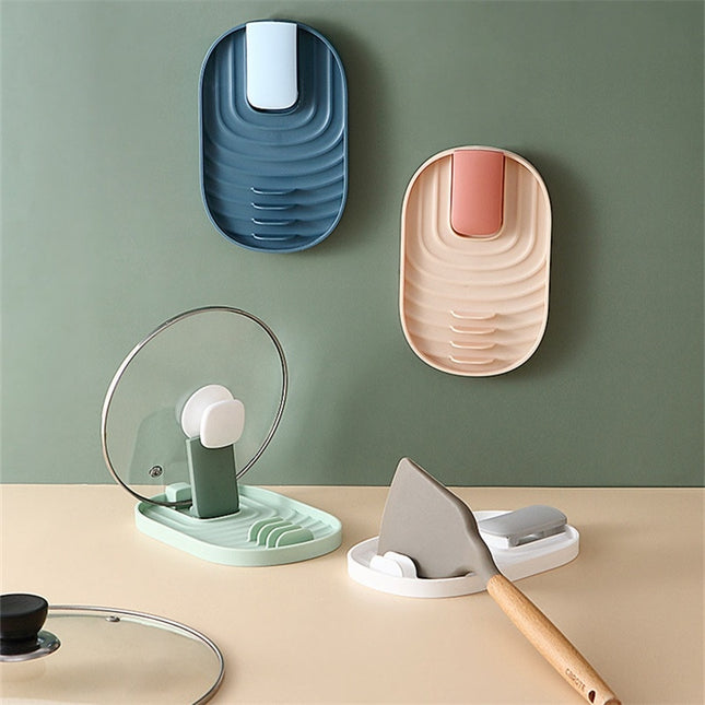 Soporte de cocina para tapa de olla y espátula/cuchara