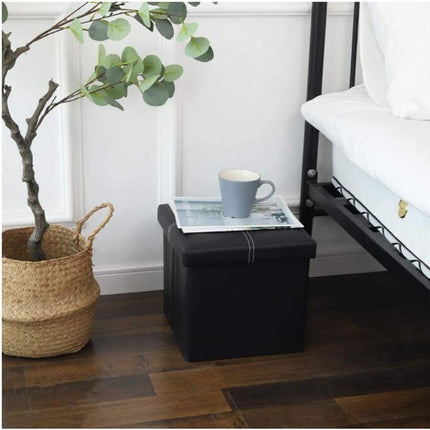 Taburete otomano para almacenamiento efecto cuero plegable