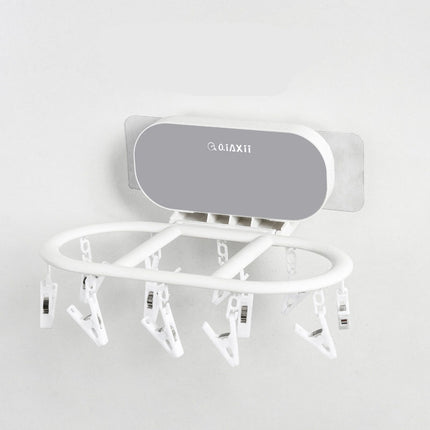 Multifunctional Drying Rack 24 Clip Folding Drying Rack Oval Underwear Socks Storage Artifact Household Wind-Resistant Clothes Rack