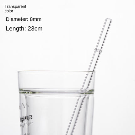 Eco-Friendly High Borosilicate Glass Straw Durable Heat-Resistant Starbucks Kids Straw 27cm Customized