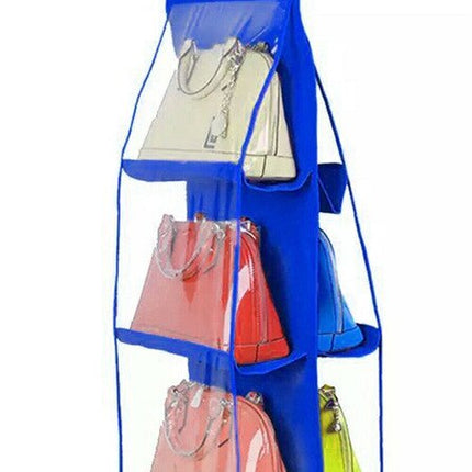 3 Layers Folding Shelf Bag 6 Pocket Foldable Hanging Bag Purse Handbag Organizer Door Sundry Pocket Hanger Storage Closet Hanger