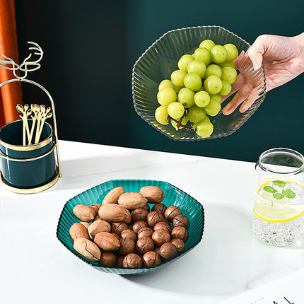 Plato de Frutas de Cristal-Bol de Cristal para Alimentos-Bol Sobremesa para Alimentos Decorativos