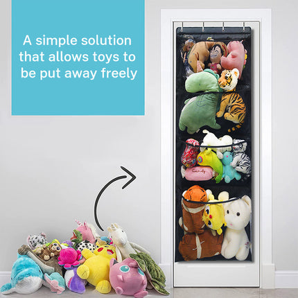 Malla colgante de pared para almacenamiento, bolsa de malla grande de 4 módulos para clasificación de juguetes