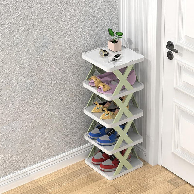 Simple shoe rack corridor narrow storage shoe cabinet foldable and easy to use multifunctional dust-proof shoe rack