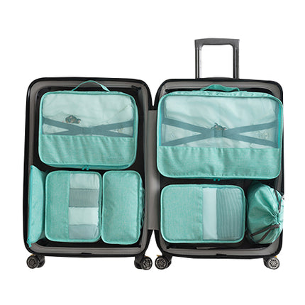 Sistema de Bolsa de Viaje Impermeable Duradero 7 Piezas Un Set de Cubos de Empaque Unisex Clasificación de Ropa Gran Capacidad de Bolsa Ordenada