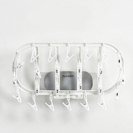 Multifunctional Drying Rack 24 Clip Folding Drying Rack Oval Underwear Socks Storage Artifact Household Wind-Resistant Clothes Rack